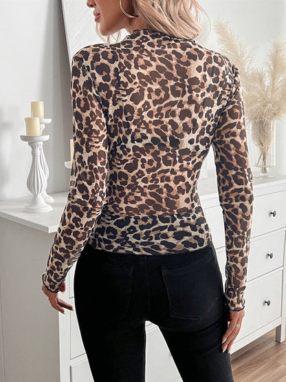 Sexy Net Sheath Long Sleeves T Shirts