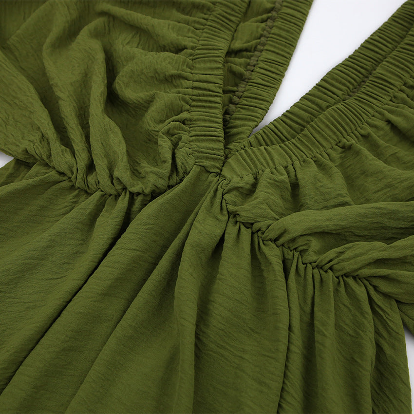 Vintage Designed Green Fall Mini Dresses
