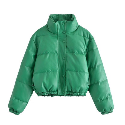 Casual Winter Pu Cotton Jackts for Women