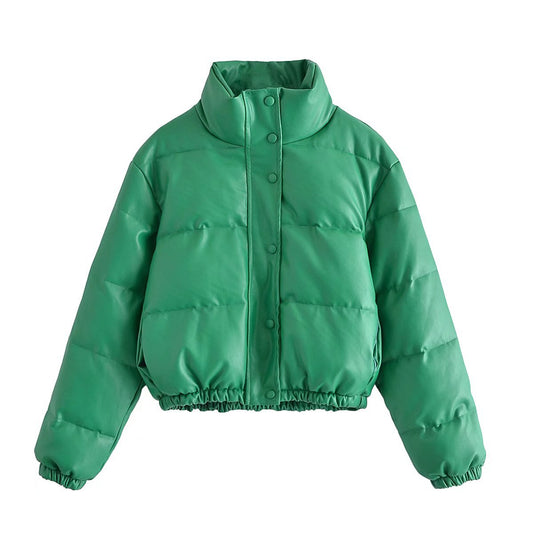 Casual Winter Pu Cotton Jackts for Women