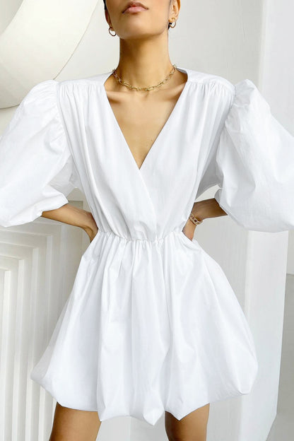 Fashion Summer Puff Sleeves Mini Dresses