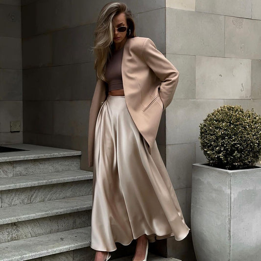 Fashion Satin High Waist Summer Skirts