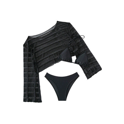 Casual 3pcs Black Bikini Swimsuits