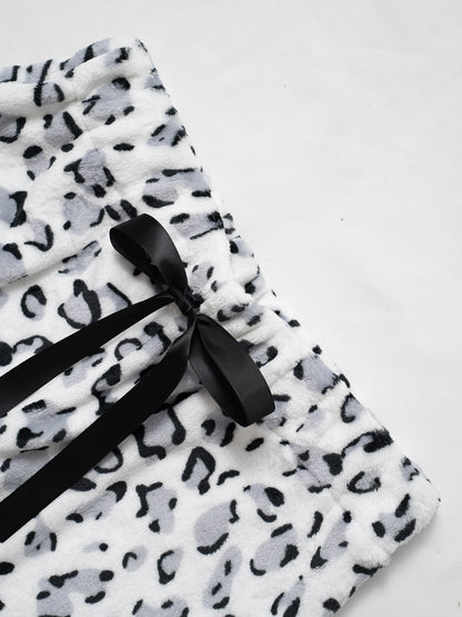 Casual Leopard Leopard Women Wide-leg Pants