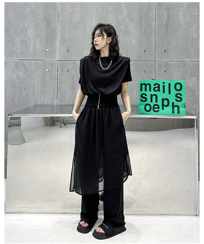 Designed Black Summer Women Top Blouses
