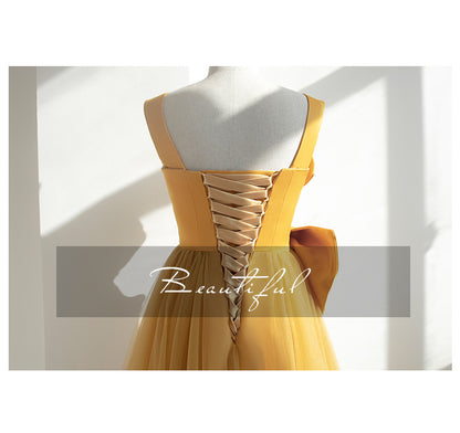 Elegant Long Prom Dresses with Bow