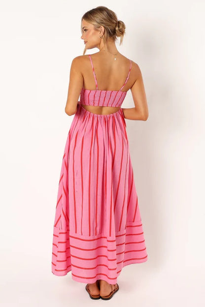 Casual Summer Striped Sleeveless Long Dresses