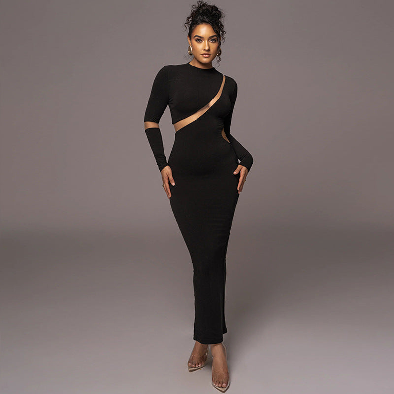 Sexy Fashion Backless Long Sleeves Dresses