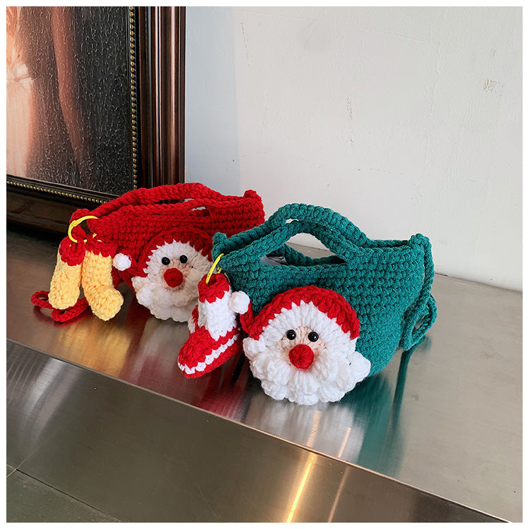 Merry Christmas Santa Claus Handmade Crochet Bags