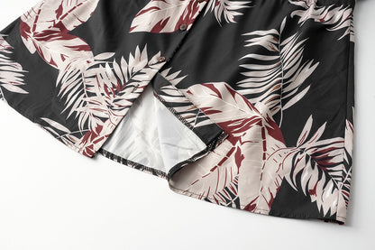 Casual Summer Leaf Print Half Sleeves Mini Dresses