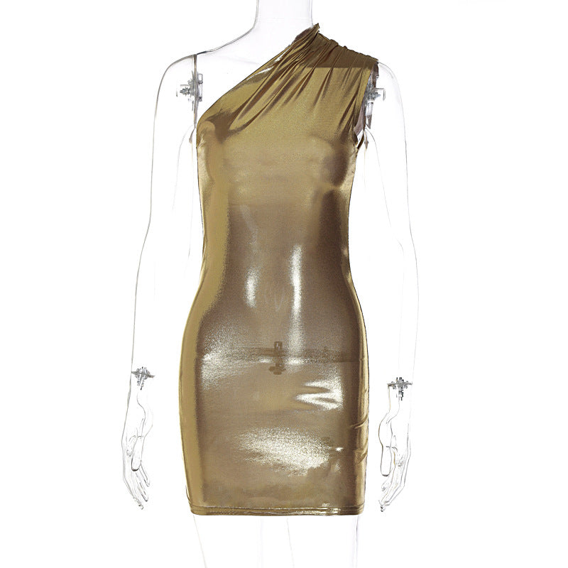 Sexy One Shoulder Sleeveless Sheath Mini Dresses