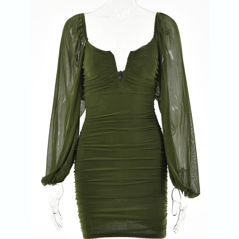 Sexy V Neck Summer Backless Mini Dresses