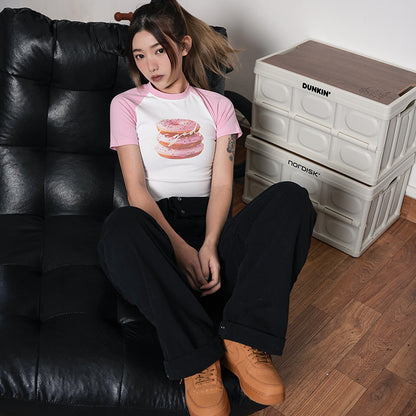 Fashion Hamburg Midriff Baring Summer T Shirts for Girls