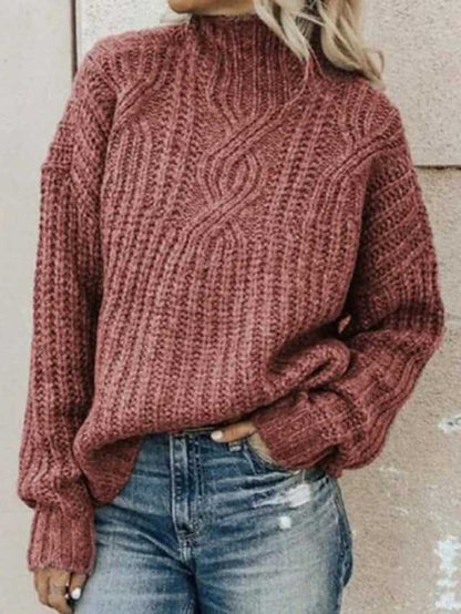 Fashion Women Knitted High Neck Sweaters