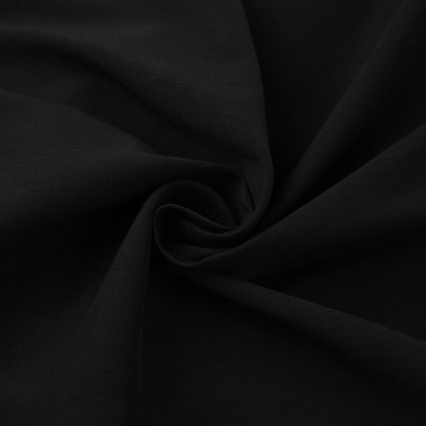 Designed Square Neckline Long Sheathe Black Dresses