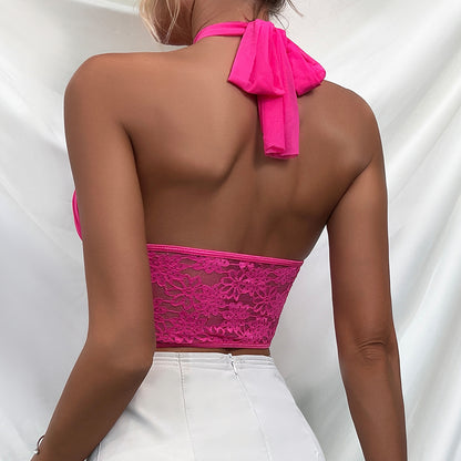 Sexy Halter Lace Tank Tops