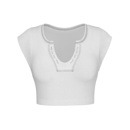 Sexy Designed Midriff Baring Knitted T Shirts