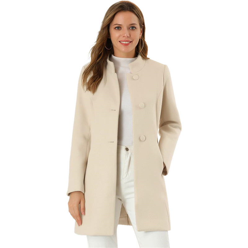 Fashion Popular Socket 3-breasted Slim-fit Women Coat