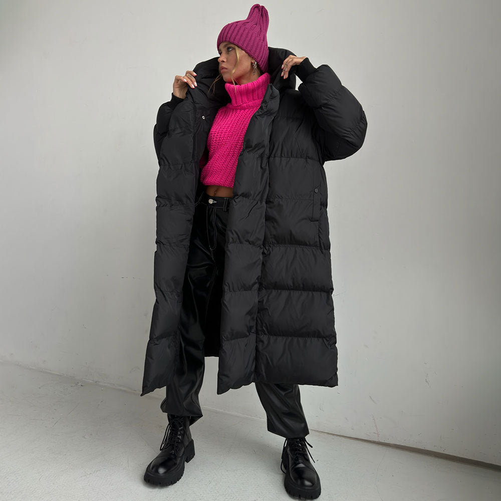Casual Women Warm Cotton Long Overcoats for Winter