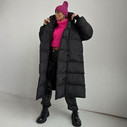 Casual Women Warm Cotton Long Overcoats for Winter