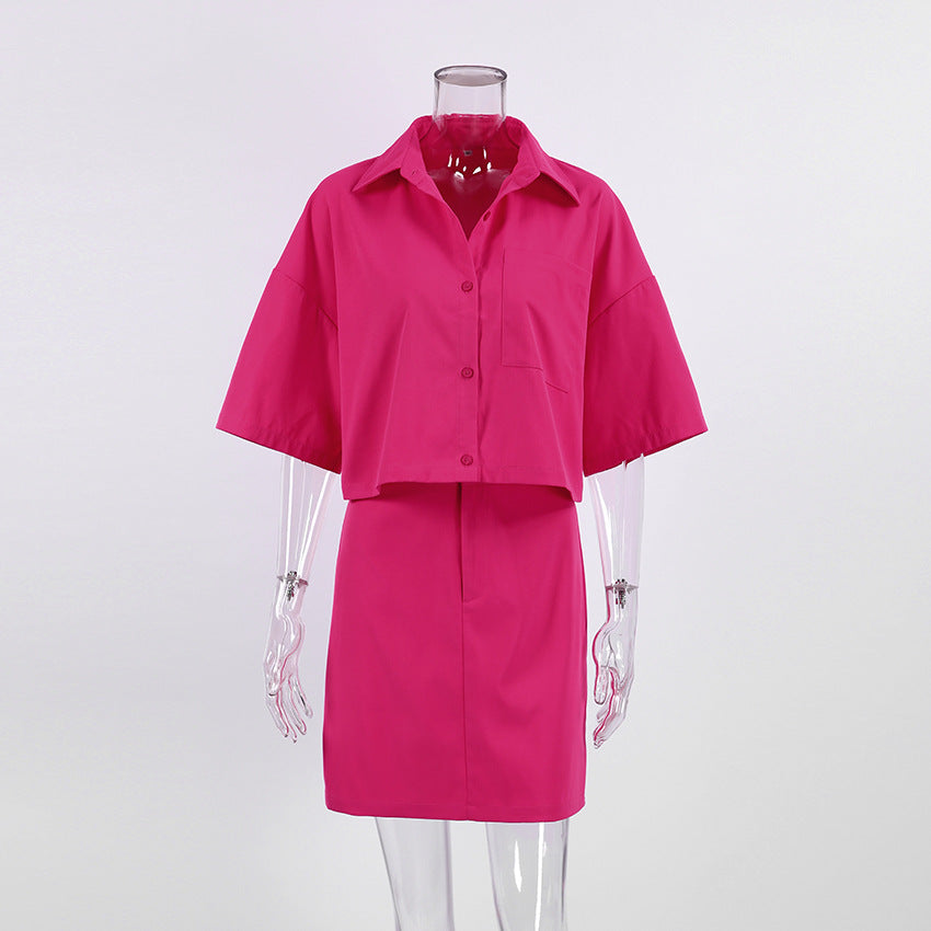 Casual Short Sleeves Shirts & Short Skirts for Women