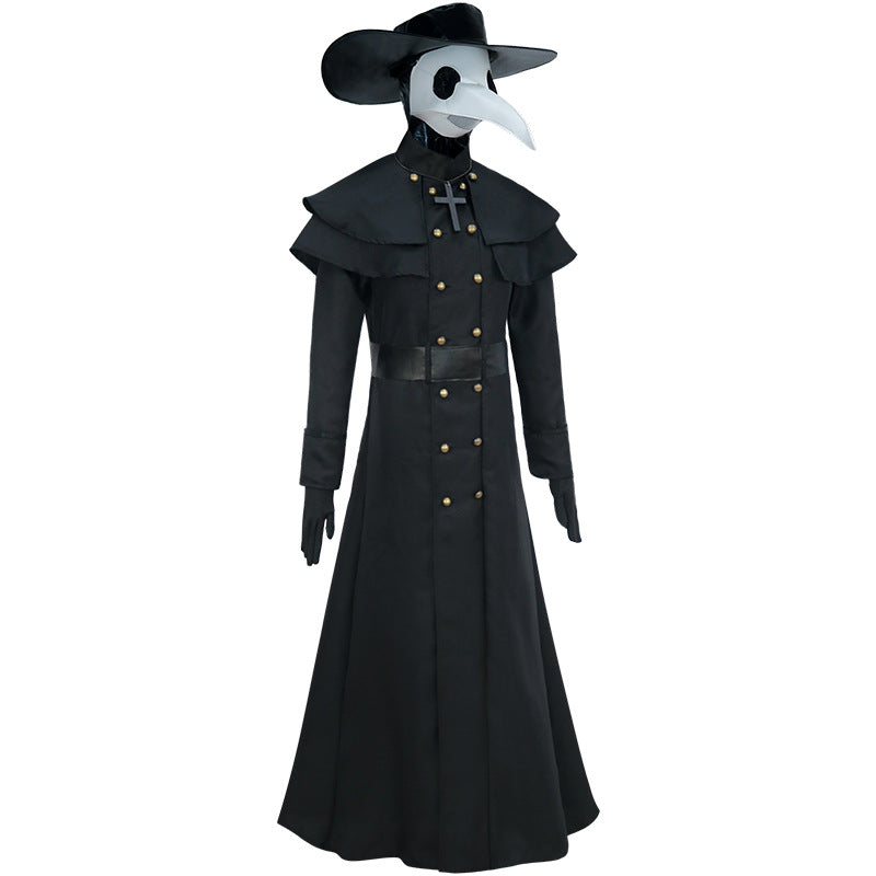 Halloween Medieval Punk Style Plague Doctor Costume Beak Crow Mask Costume 9201