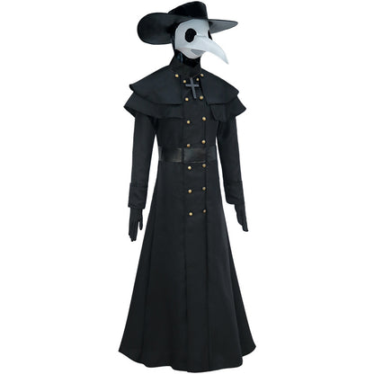 Halloween Medieval Punk Style Plague Doctor Costume Beak Crow Mask Costume 9201