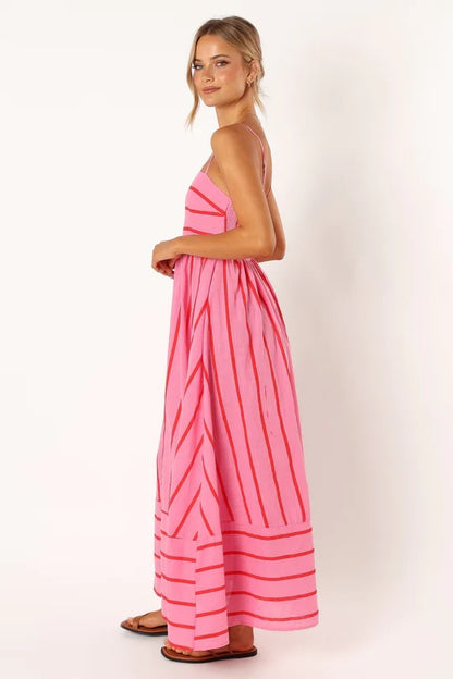 Casual Summer Striped Sleeveless Long Dresses