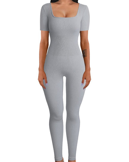 Sexy Short Sleeves Sports Jumpsuits for Women