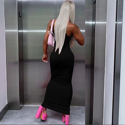 Sexy Fashion Round Neck Sleeveless Long Dresses