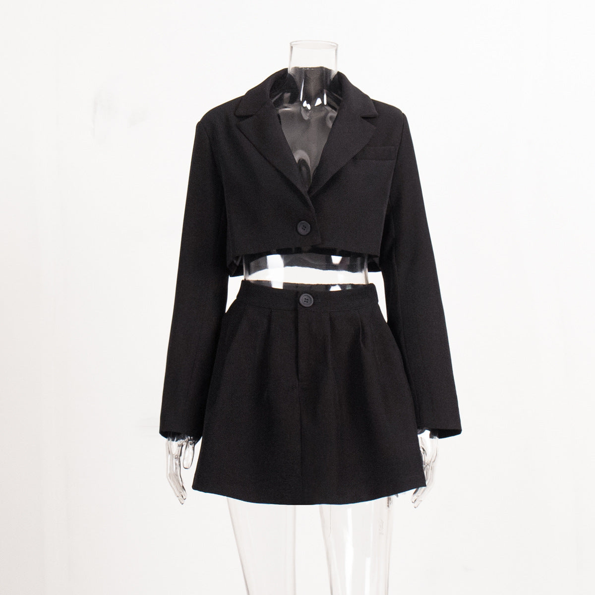 Designed Short Blazers & Mini Skirts Two Pieces Suits