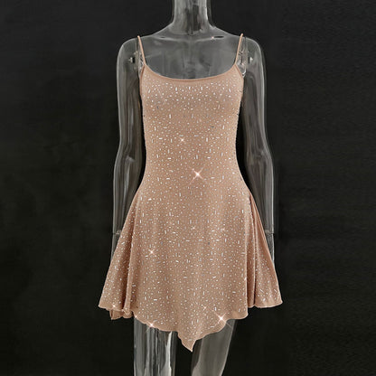 Sexy Diamond See Through Short Mini Party Dresses