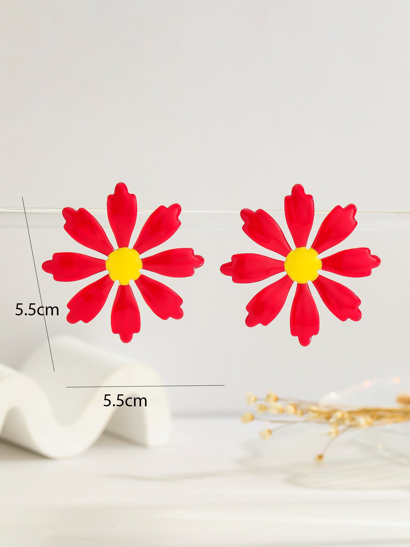 Fashion Metal Dropping Flower Stud Earrings