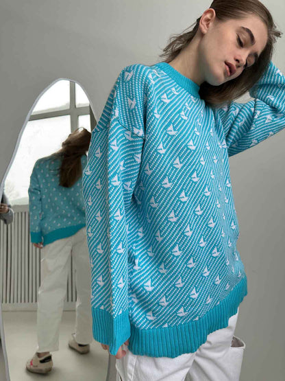 Casual Loose Knitted Pullover Sweaters for Women
