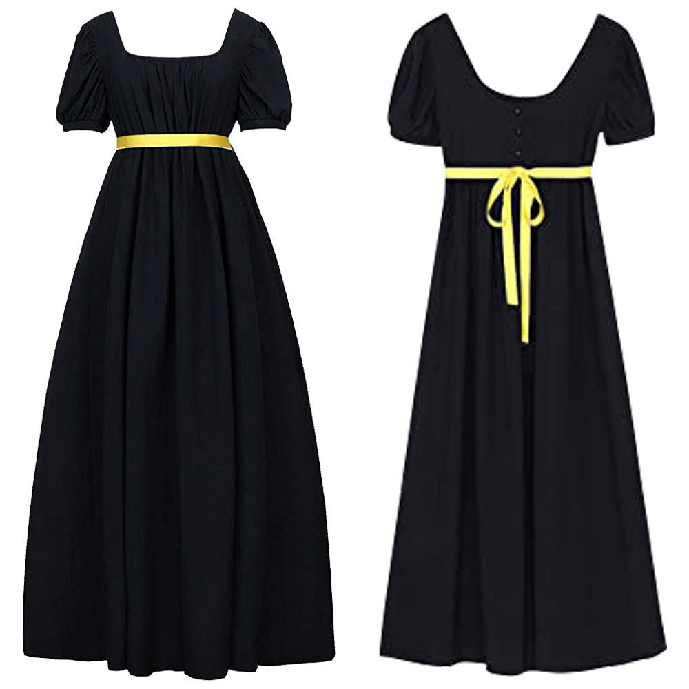 Bridgton Vintage Regency High Waist Victorian Prom Dress 1507