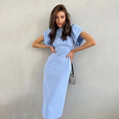 Summer Blue Bodycon Midi Dresses