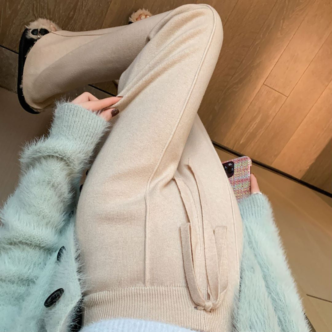 Casual Soft High Waist Winter Wide Legs Pants