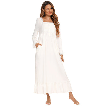 Casual Plus Sizes Long Sleeves Nightgown
