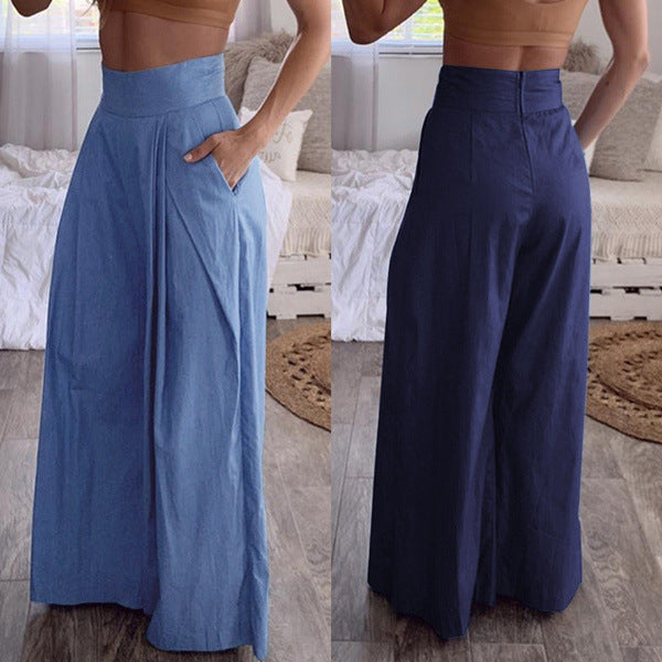 Casual High Waist Pocket Pants for Women