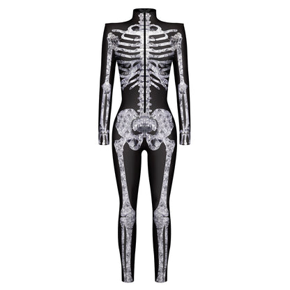 Halloween Skeleton Long Sleeves Jumpsuits Cosplay Costumes