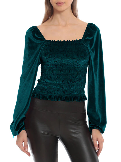 Elegant Designed Velvet Long Sleeves T Shirts