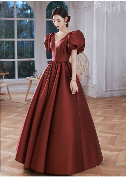 Elegant Wine Red Ball Gown Dresses