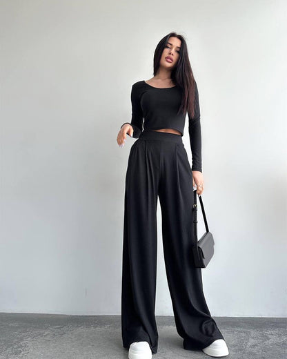 Casual Two Pieces Long Sleeves Tops & Pants