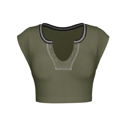 Sexy Designed Midriff Baring Knitted T Shirts