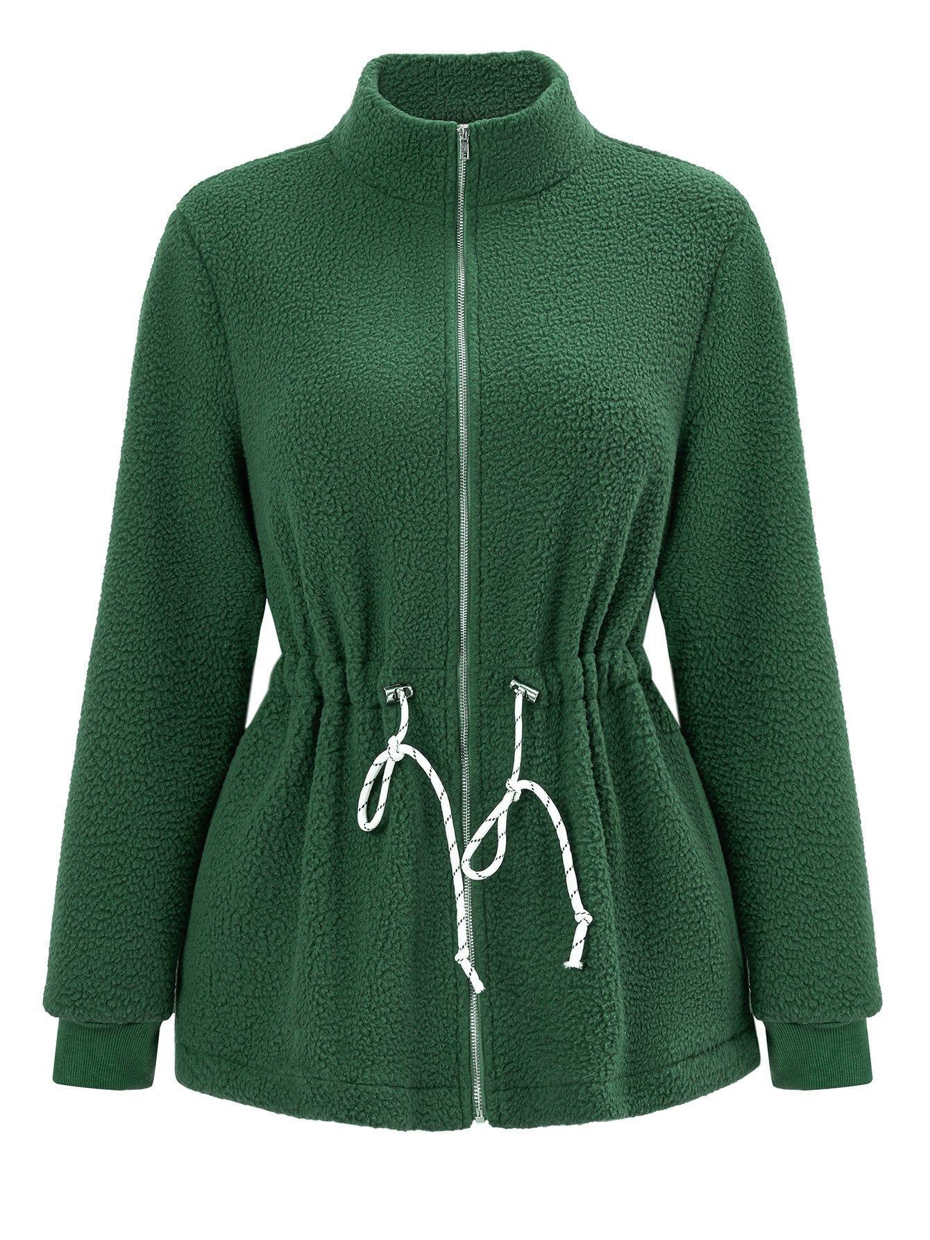 Casual Stand Collar Long Sleeves Velvet Coats
