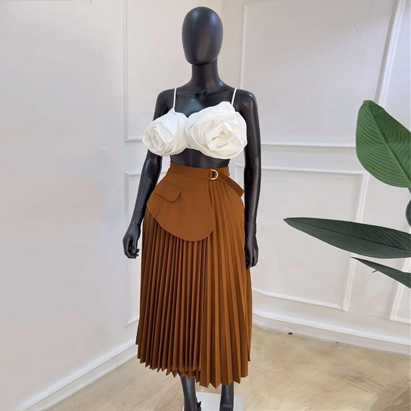 Designed Summer High Waist Irregular A Line Skirts