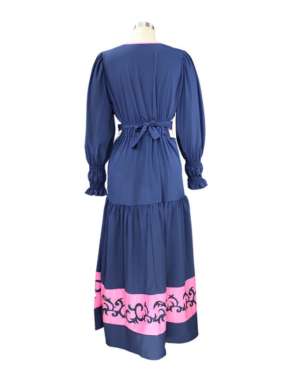Fashion V Neck Long Sleeves Fall Dresses