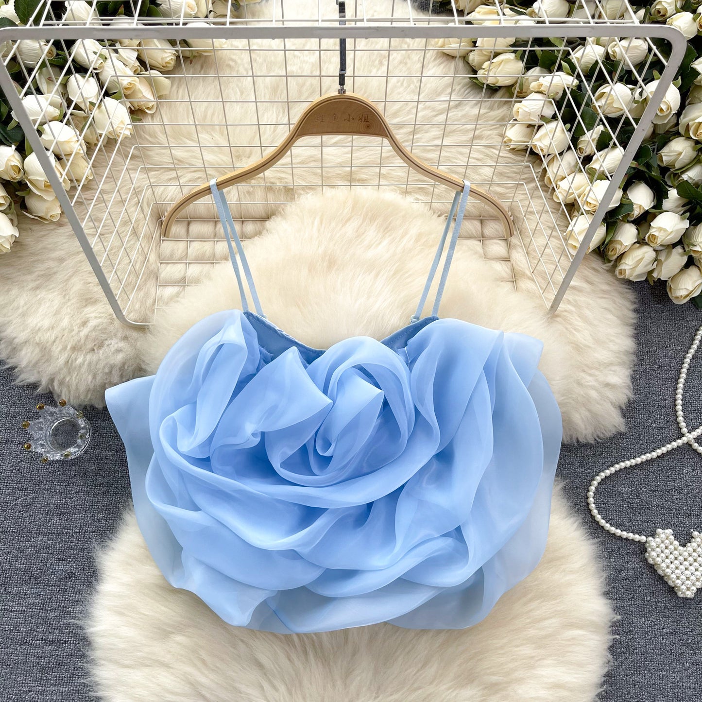 Designed 3D Flowers Summer Short Tank Tops