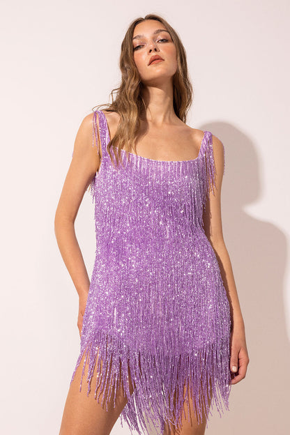 Sexy Sleeveless Spaghetti Straps Tassels Party Dresses