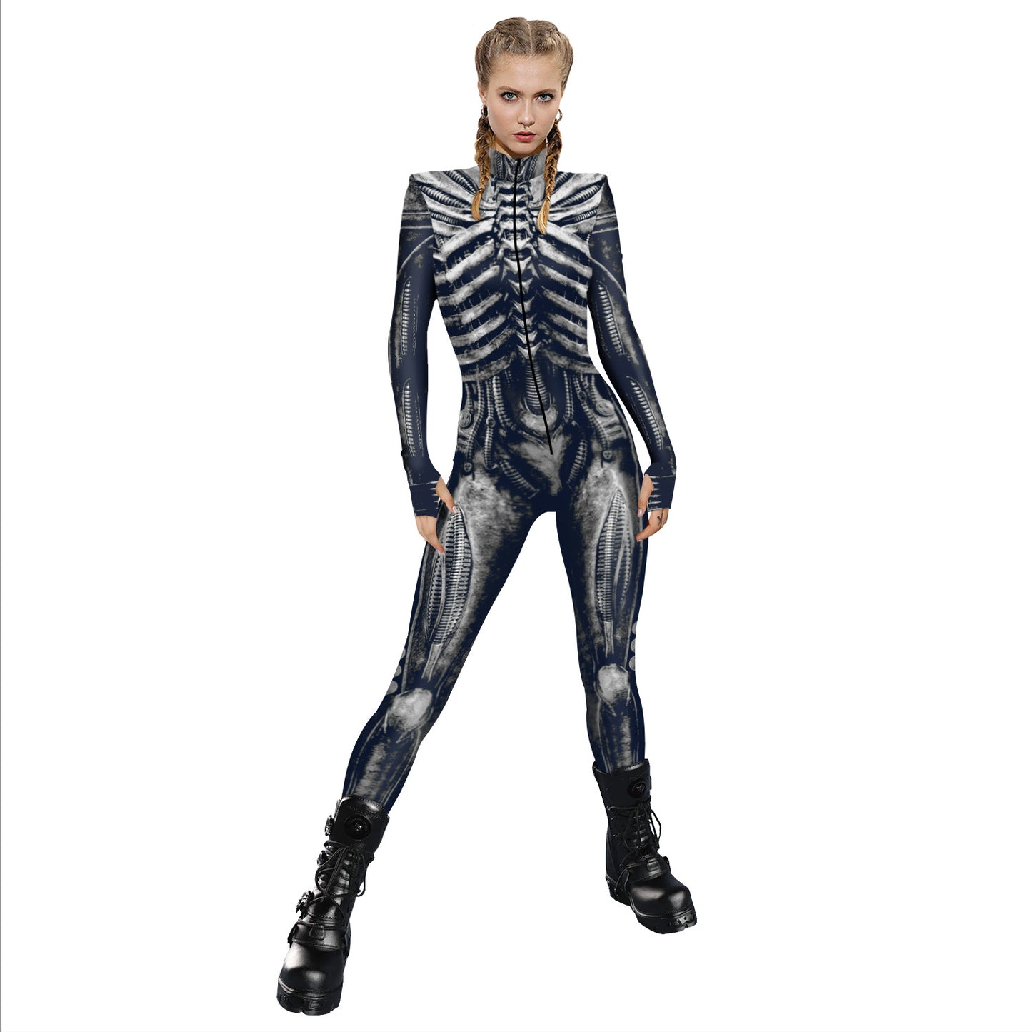 Halloween Skeleton Long Sleeves Jumpsuits Cosplay Costumes